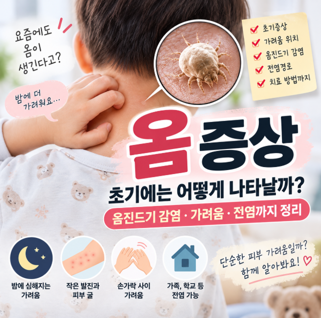 옴 증상 초기에는 어떻게 나타날까? 옴진드기 감염·가려움·전염까지 정리