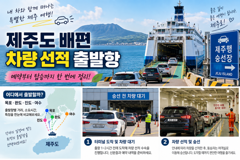제주도 배편 차량 선적 출발항 총정리｜완도·목포·진도·여수 어디서 탈까
