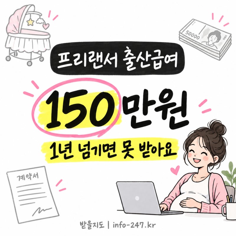 프리랜서 출산급여 150만원, 출산하고 1년 안에 신청하세요