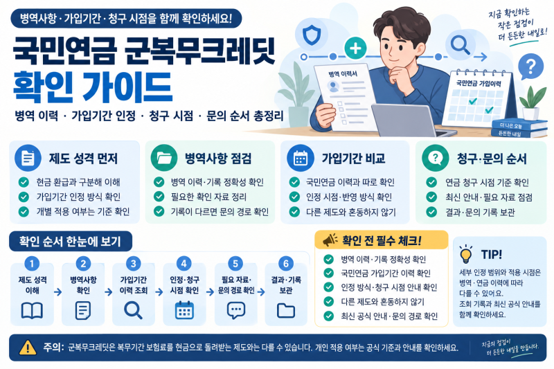 국민연금 군복무크레딧 확인할 것｜가입기간 인정과 신청 시점 정리