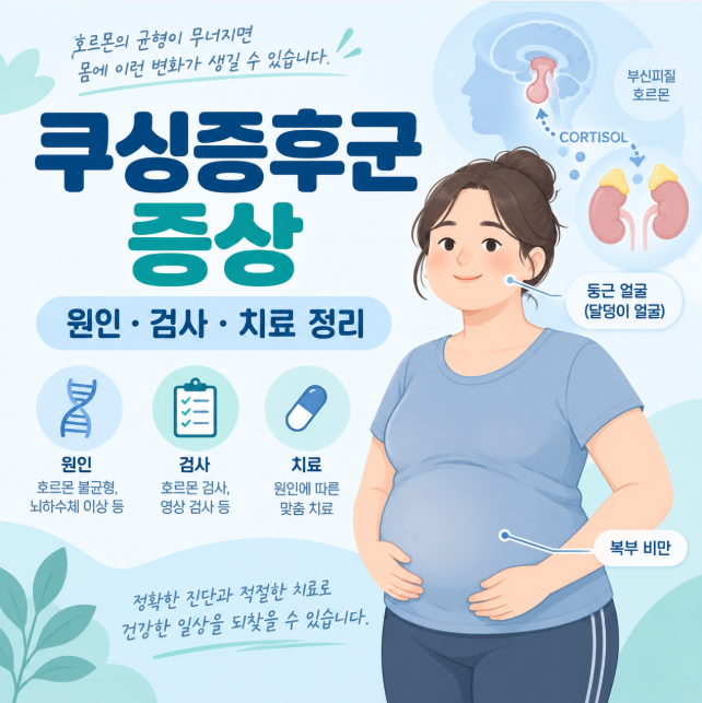 쿠싱증후군 증상, 얼굴이 붓고 살이 찐다면? 원인부터 검사·치료까지