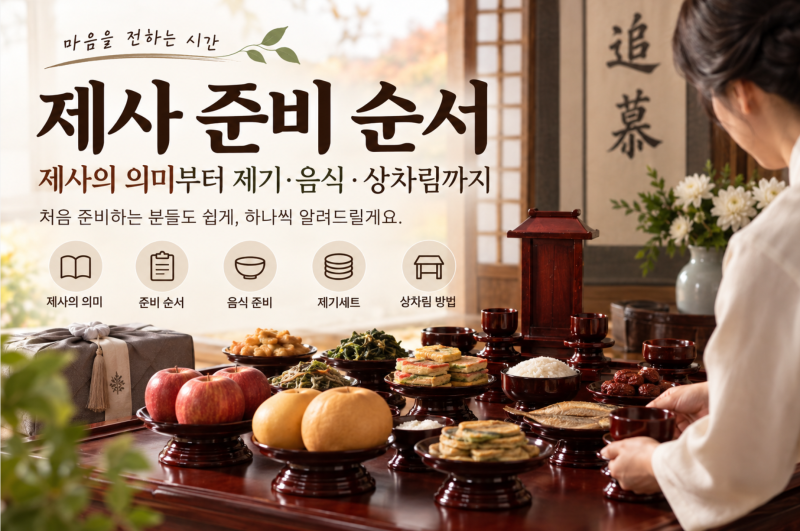제사 준비 순서｜제사의 의미부터 제기·음식·상차림까지 알아두면 좋은 것