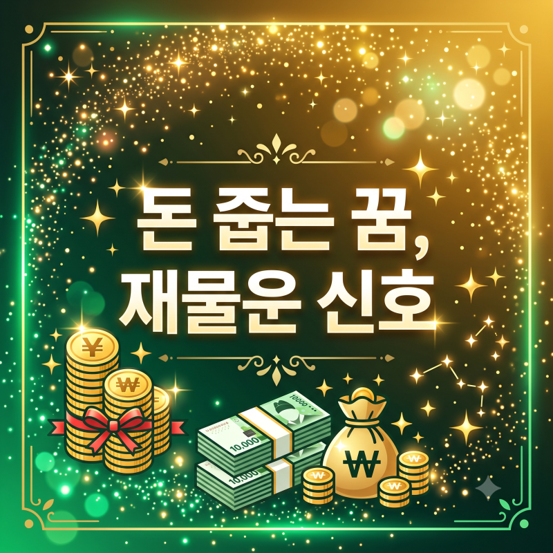 [꿈해몽]돈을 줍거나 뭉치돈을 받는 꿈, 정말 재물운이 터지는 걸까?