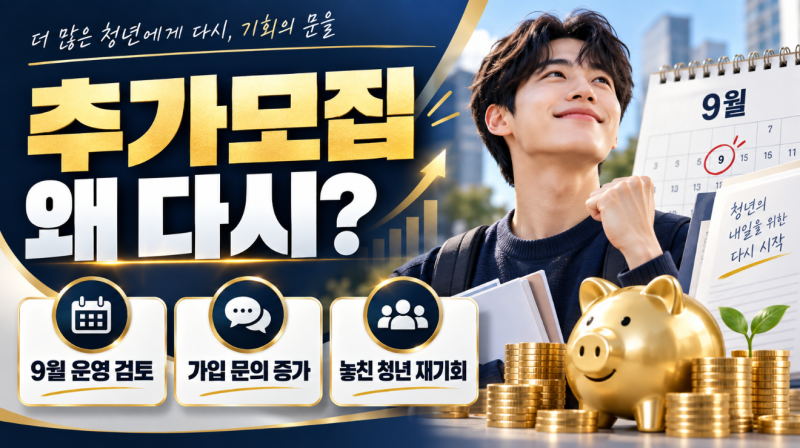 청년미래적금 추가모집 9월 예정, 2차 신청 언제? 가입조건·정부기여금 12% 총정리
