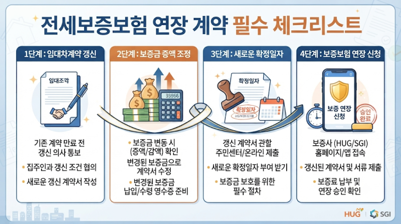 보증금 올랐다면 필독! 전세보증보험 갱신 계약서 작성 및 연장 가이드