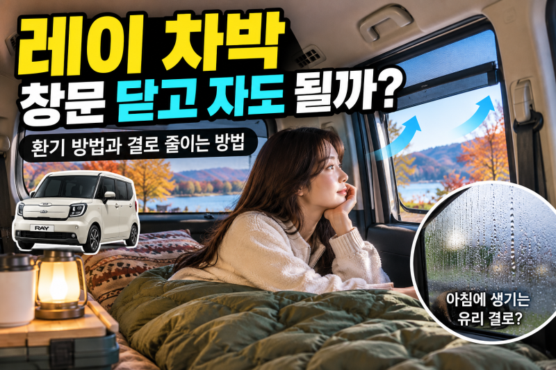 레이 차박 창문 닫고 자도 될까? 환기 방법과 결로 줄이는 방법