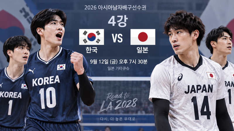 한국 남자배구 4강 한일전, 일본 이기면 LA 올림픽 얼마나 가까워질까