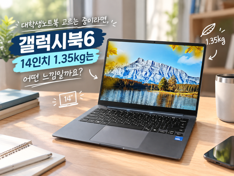 대학생노트북 고르는 중이라면, 갤럭시북6 14인치 1.35kg는 어떤 느낌일까요?