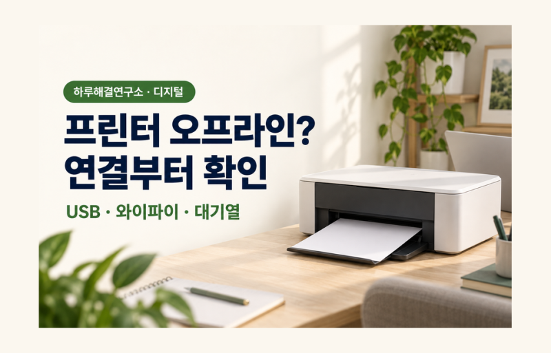 프린터 오프라인일 때｜USB·와이파이 연결 경로부터 확인하기