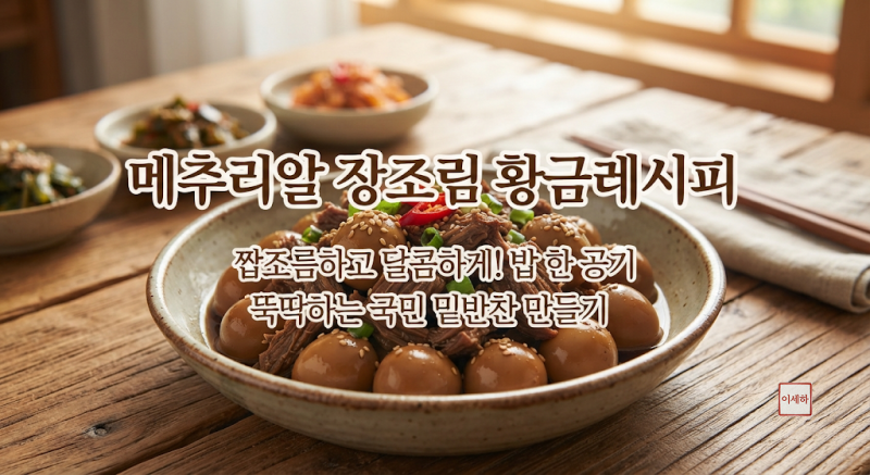 메추리알 장조림 황금레시피짭조름하고 달콤하게! 밥 한 공기 뚝딱하는 국민 밑반찬 만들기