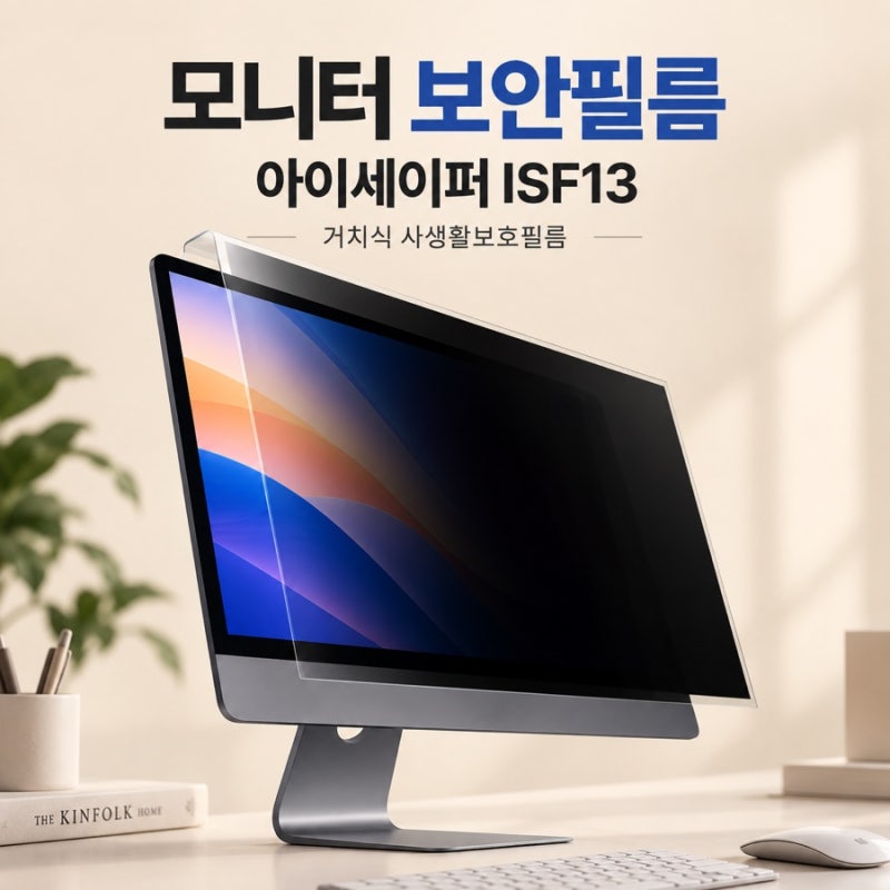 모니터 보안필름 아이세이퍼 ISF13 사생활보호필름 거치식으로 정보보호까지