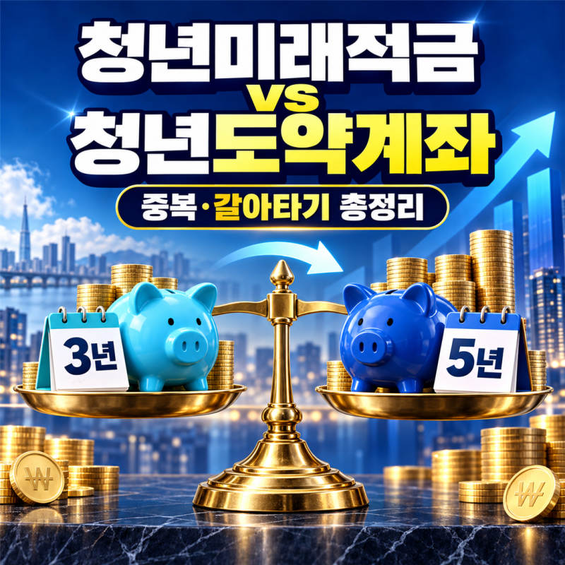 청년미래적금 청년도약계좌 차이와 중복 가입과, 갈아타기, 비교분석 해지 전환까지 총정리