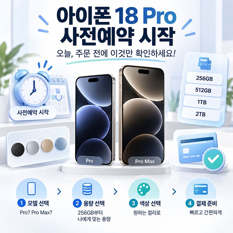 아이폰 18 Pro 사전예약 12일 오후 9시 시작.. 주문 전 확인할 것이 5가지