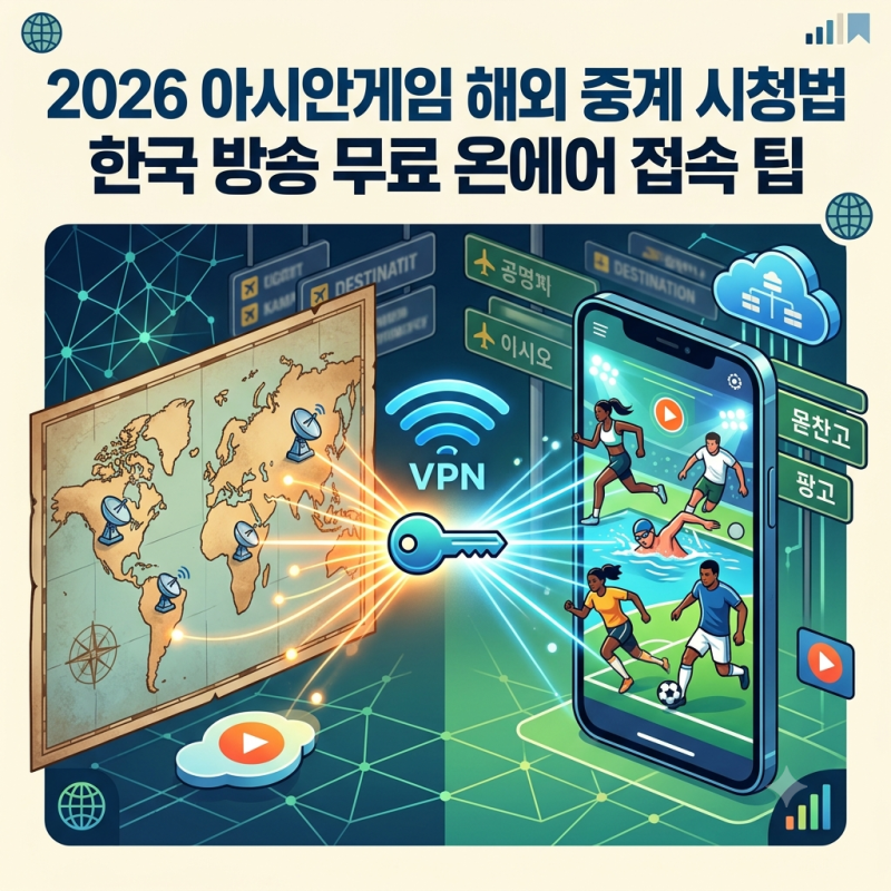 2026 아시안게임 해외 중계 실시간 시청법 (한국 방송사 무료 온에어 및 VPN 설정)