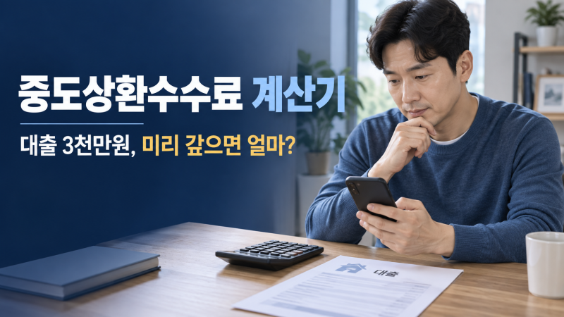 중도상환 수수료 계산기, 대출 3천만원 미리 갚으면 얼마 나올까?