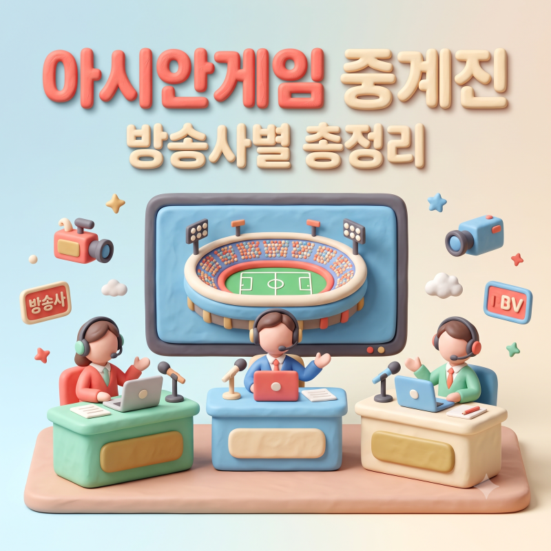 아시안게임 중계진 총정리 KBS 강남·MBC 김성주·SBS 전현무부터 SPOTV·TV조선까지 5개 채널 한눈....