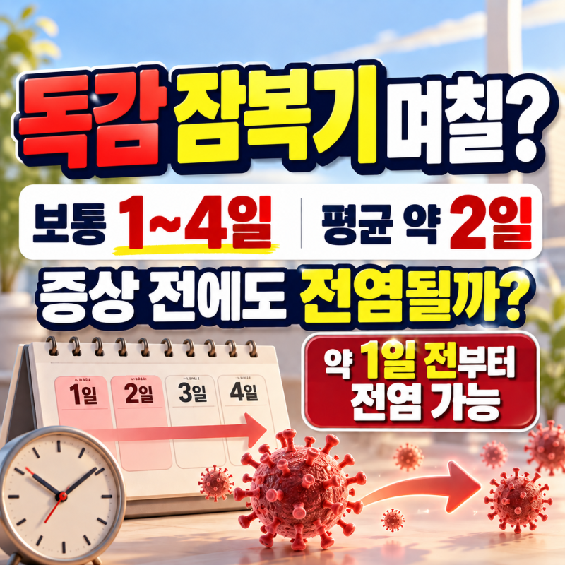 독감 잠복기 며칠? 증상 없는데도 전염될까, 전염기간까지