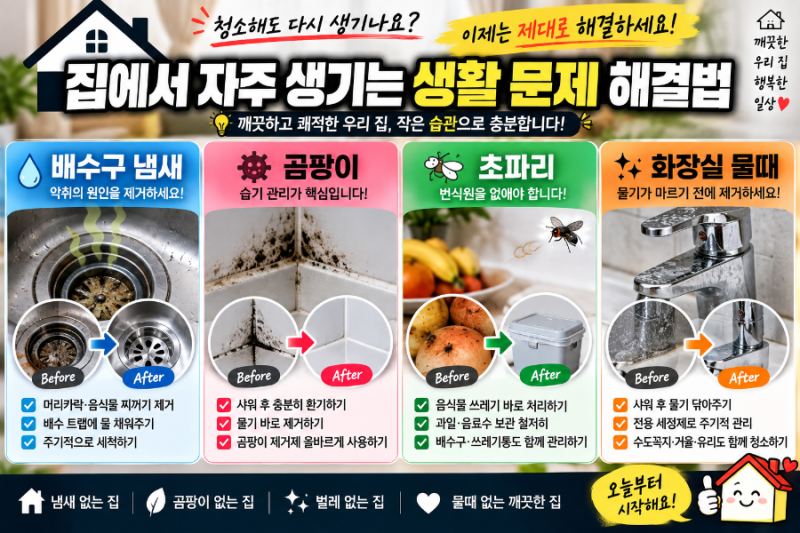 집에서 계속 나는 냄새·곰팡이·초파리…청소해도 다시 생기는 이유