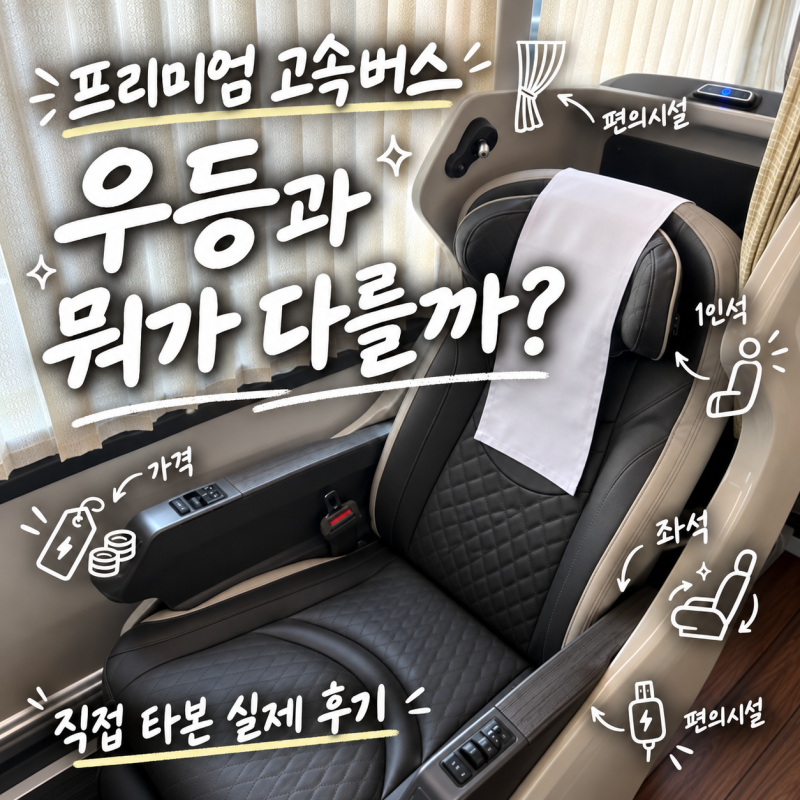 프리미엄 고속버스 우등 차이｜가격·좌석·1인석·편의시설 실제 후기