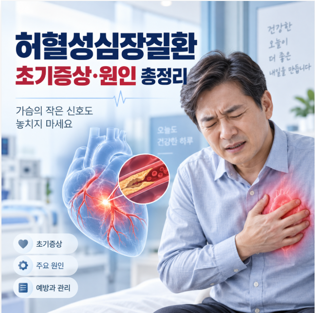 허혈성심장질환이란? 초기증상부터 원인·검사·치료까지 정리
