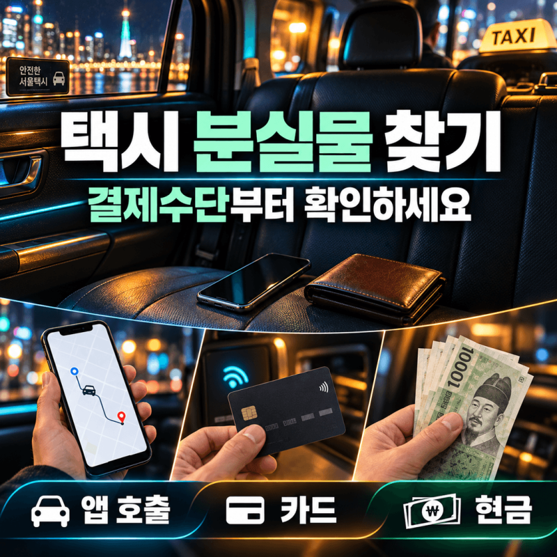 택시 분실물 찾기, 영수증 없어도 결제수단별로 기사 연락처 찾는 순서