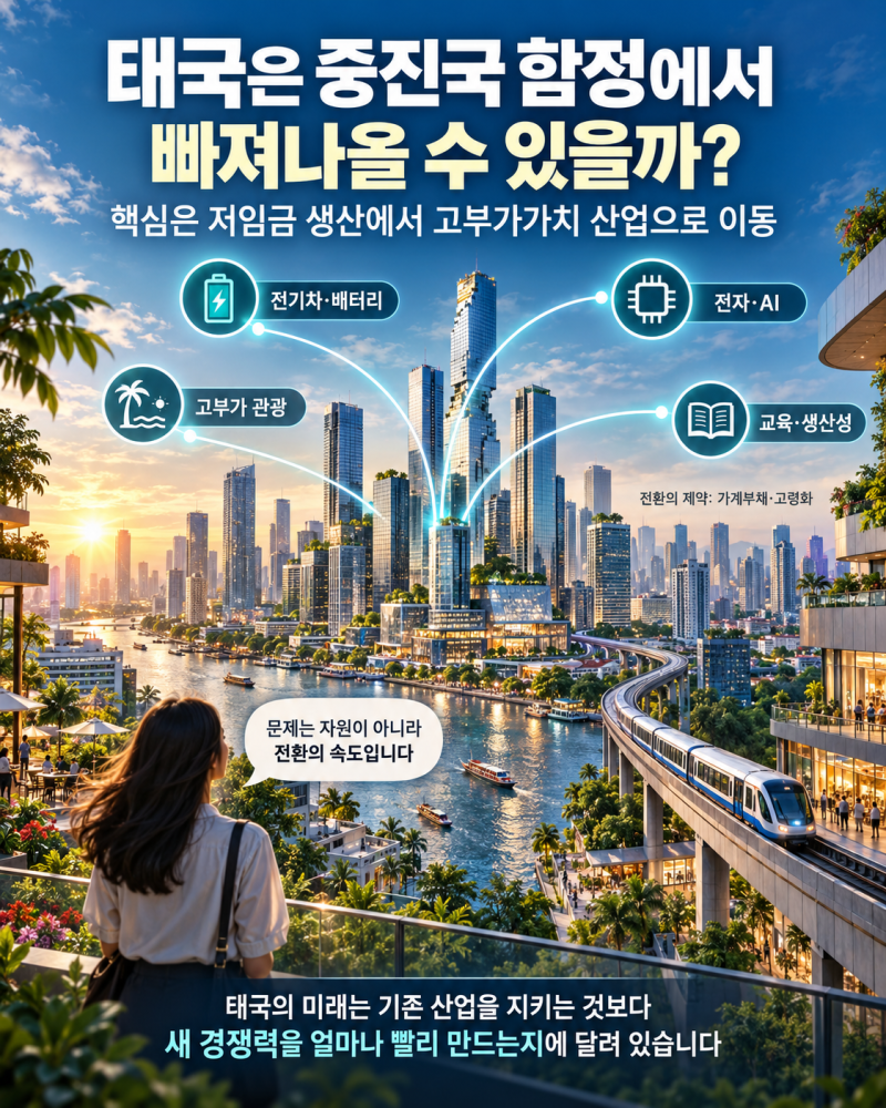 태국 경제 왜 2%대 저성장에 갇혔나, 자동차·저출산·가계부채로 보는 중진국 함정