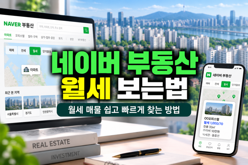 네이버부동산 월세 조회｜월세 원룸 구하는법·월세 가격 보는법 총정리