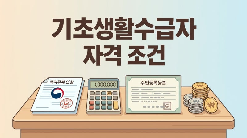 기초생활수급자 자격 조건 2026, 나도 될까?
