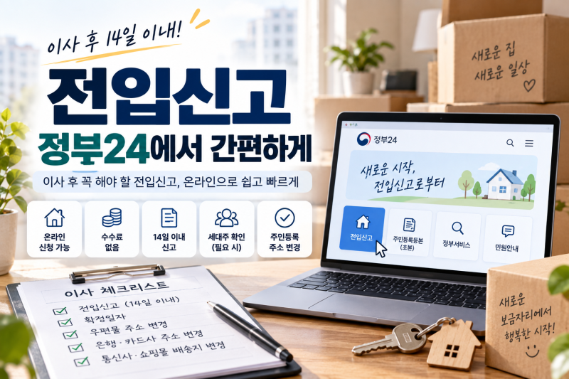 정부24 전입신고 방법, 이사 후 온라인으로 주소 변경하기