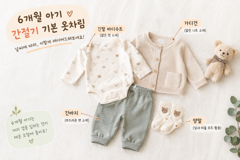 6개월 아기 간절기 옷, 긴팔은 언제부터? 이렇게 입히니 덜 헷갈려요