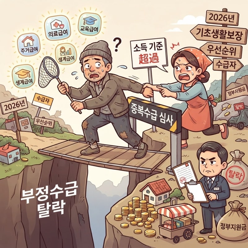 기초생활수급자 정부지원금 종류 2026, 생계급여보다 먼저 갈리는 ‘중복수급’과 탈락 기준