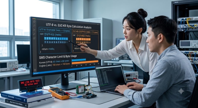 바이트 수 계산하는 법 - UTF-8과 EUC-KR 차이, SMS 글자수