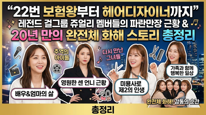 "22번 보험왕부터 헤어디자이너까지" 레전드 걸그룹 쥬얼리 멤버들의 파란만장 근황 & 20년 만....