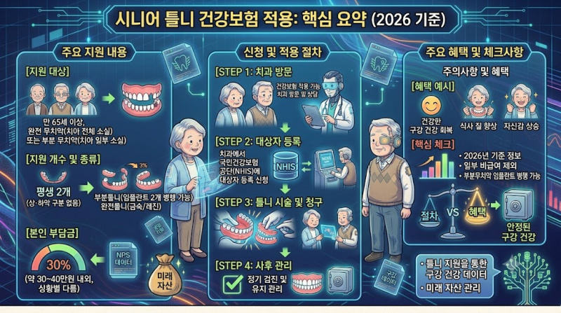 의료 혜택(틀니): 65세 이상 틀니 건강보험 지원 조건 및 교체 주기