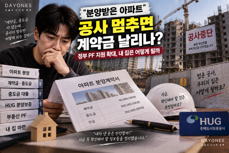 “분양받은 아파트 공사 멈추면 계약금 날리나?” 정부 PF 지원 확대, 내 집은 어떻게 될까