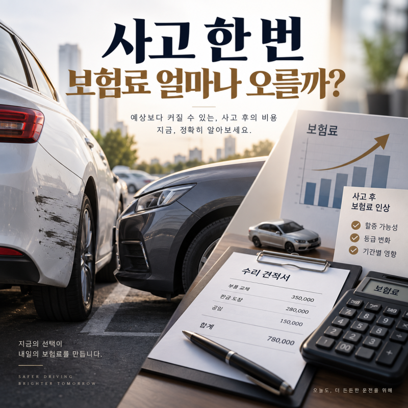 자동차보험 사고 한 번 나면 보험료 얼마나 오를까? 200만원 이하도 오를 수 있는 이유