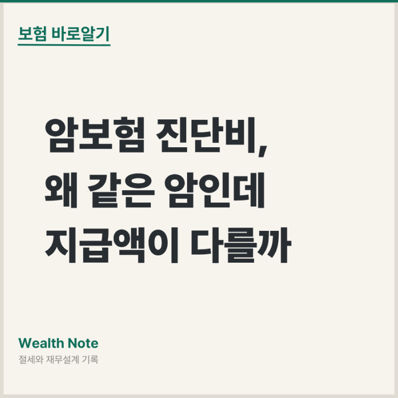 암보험 진단비, 왜 같은 암인데 지급액이 다를까