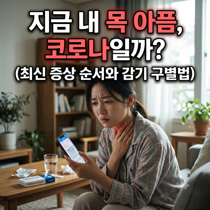 지금 내 목 아픔, 코로나일까? 최신 증상 순서와 감기 구별법