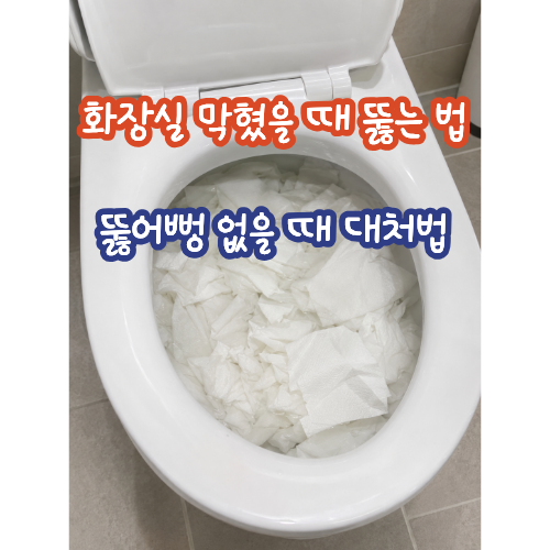 화장실 변기 막혔을 때 대처법, 뚫어뻥 없을 때 변기 뚫는 법