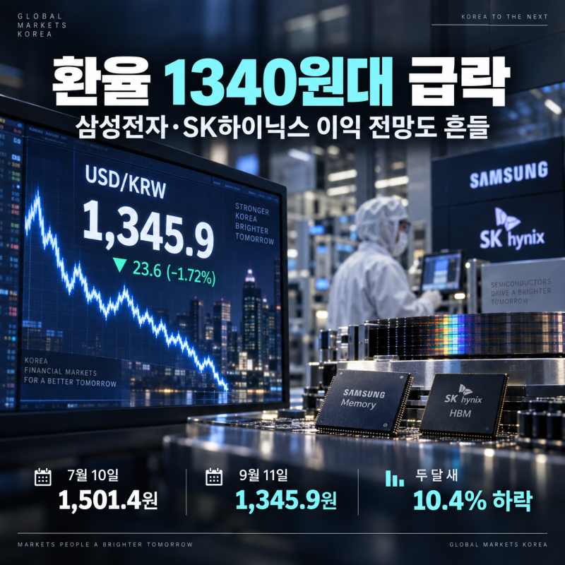 환율 1340원대 급락…삼전닉스 이익 전망도 미지수