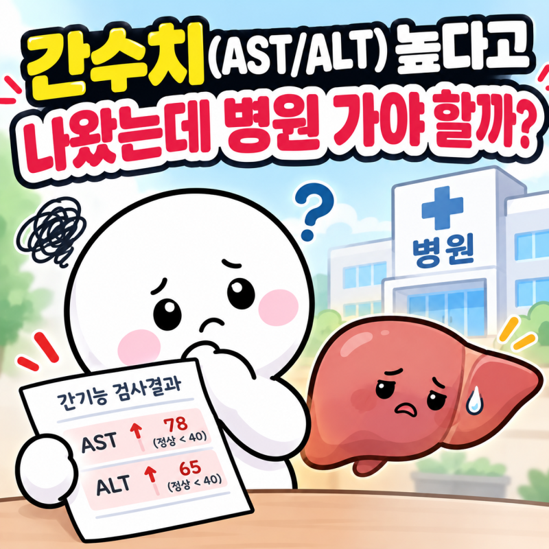간수치(AST/ALT) 높다고 나왔는데 병원 가야 할까?