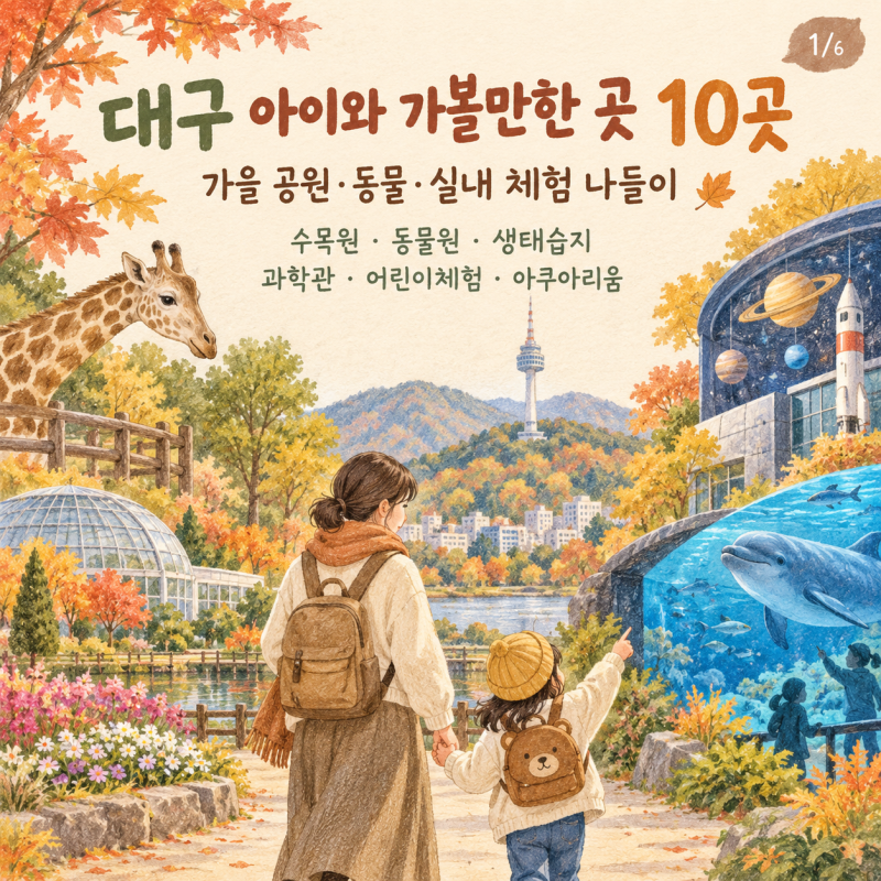 대구 아이와 가볼만한 곳 10곳｜가을 공원·동물·실내 체험 나들이