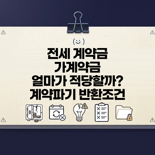 "전세 계약금" 가계약금 5% 10% 얼마가 적당할까 반환 조건 확인해 보기