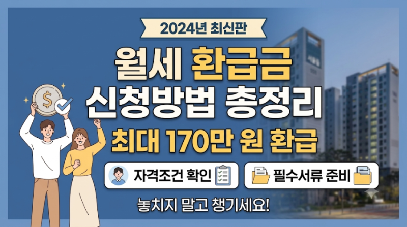 월세 환급금 신청방법 총정리 (최대 170만 원, 자격조건·필수서류)