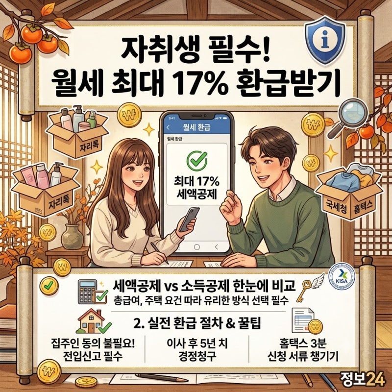 집주인 동의 없이 가능? 홈택스 월세 현금영수증 등록하고 연말정산 환급받기