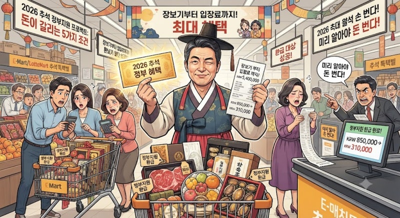 2026 추석 정부 혜택, 장보기부터 입장료까지 돈이 갈리는 5가지 조건
