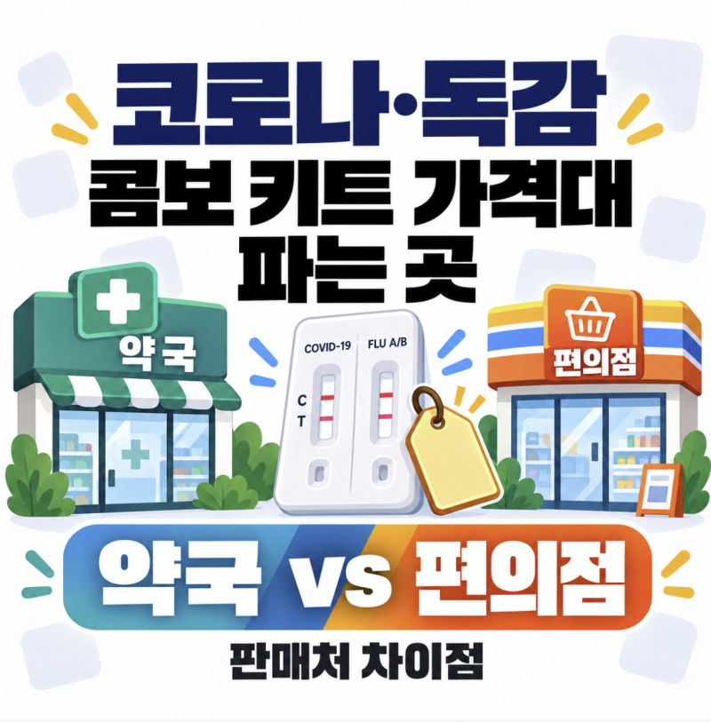 코로나 독감 콤보 키트 가격대와 파는 곳: 약국 vs 편의점 차이점