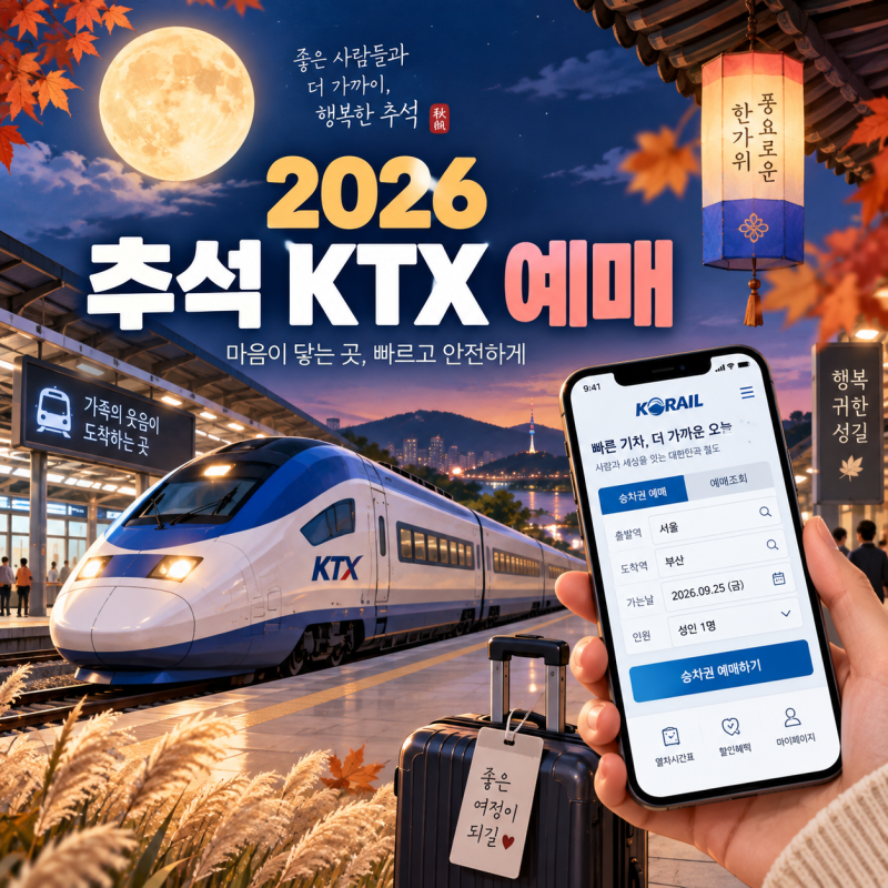 2026 추석 KTX 예매시간 총정리(결제·취소표·입석까지)