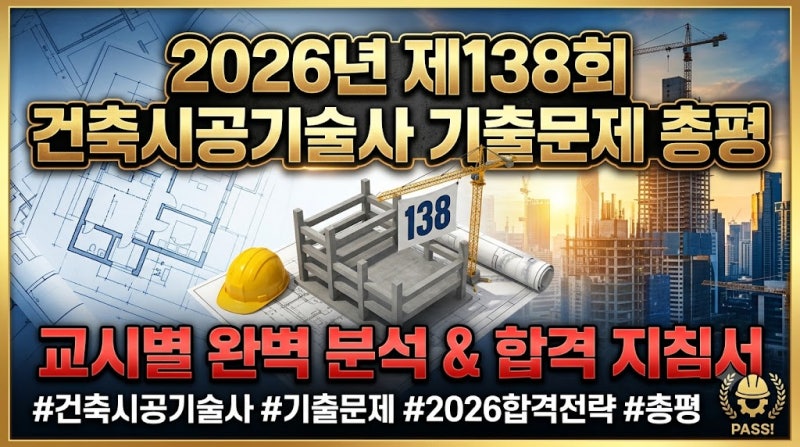 2026년 제138회 건축시공기술사 기출문제 총평 ️ | 교시별 난이도·출제경향 분석 & 2026년 합격....