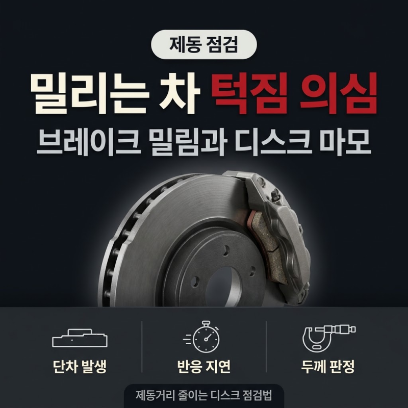 자동차제동거리 늘었다면 디스크턱짐상태 점검